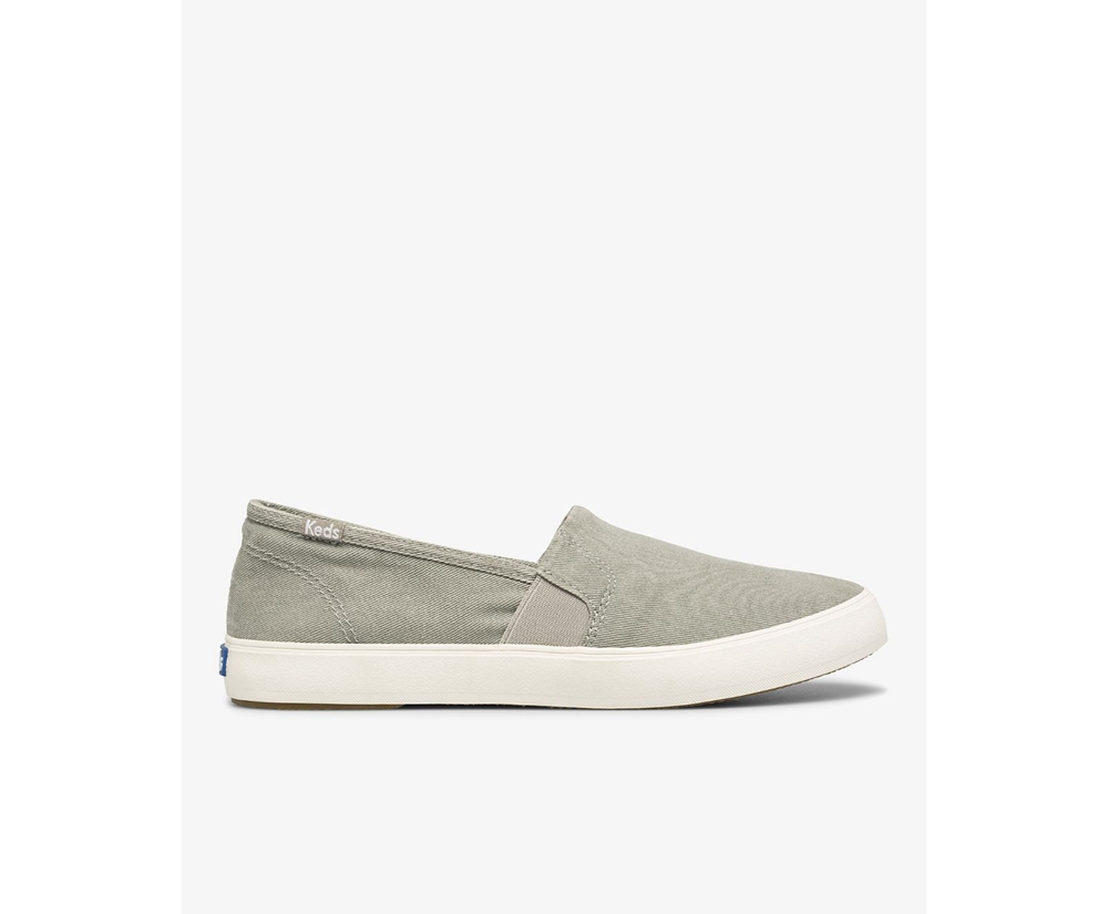 Slip Ons Keds Mujer Gris - Clipper Washed Solids - 435-SMKFDG